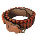 Genuine leather 30 shot 12 Gauge Adjustable Shotgun Hunting Bandolier Ammo Belt shell belt